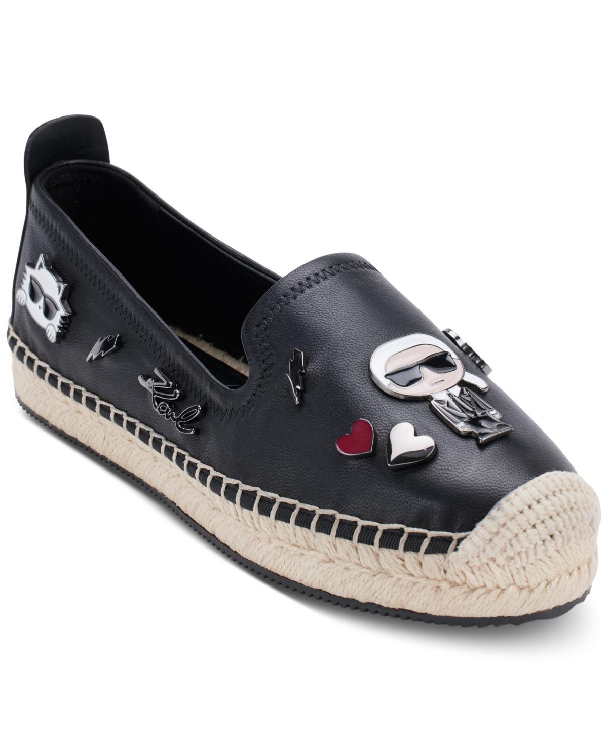 KARL LAGERFELD PARIS Michaela Pins Leather Espadrille Slip Product Image