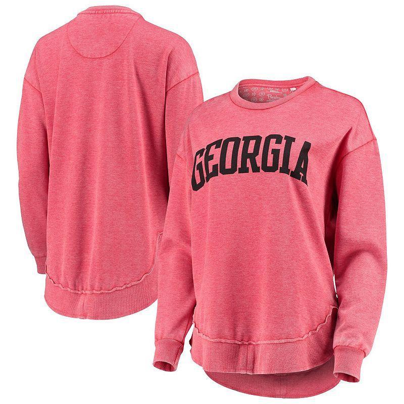 Womens Pressbox Georgia Bulldogs Vintage Wash Pullover Sweatshirt Product Image