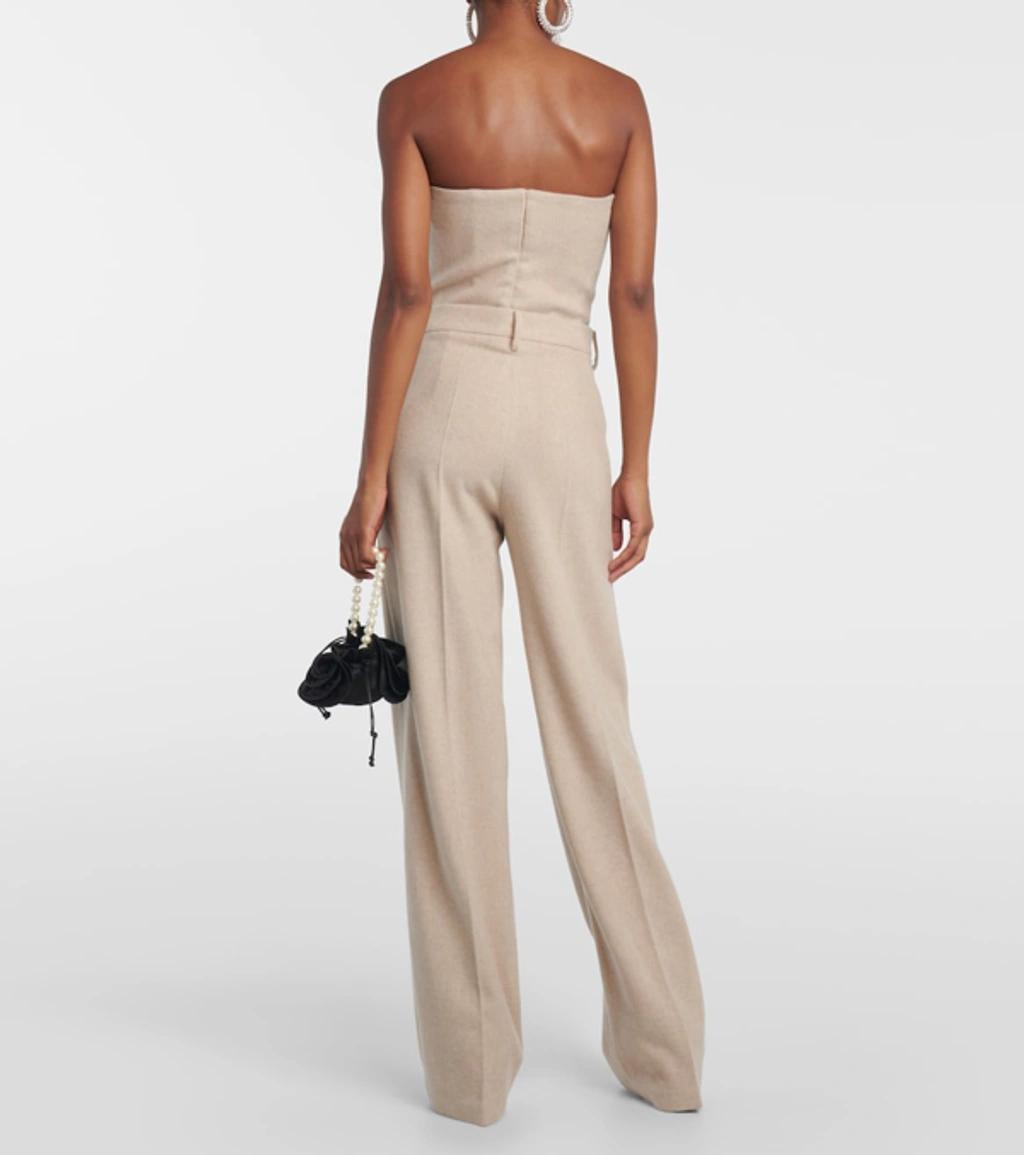 MAGDA BUTRYM Mid-rise Cashmere Wide-leg Pants In Beige Product Image