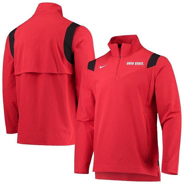 Mens Nike Scarlet Ohio State Buckeyes 2021 Team Coach Quarter-Zip Jacket Product Image