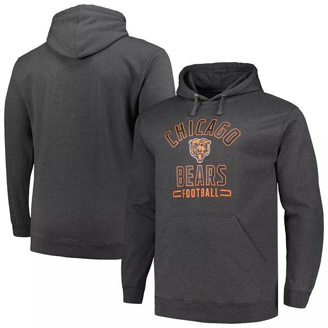 Mens Fanatics Branded Heather Charcoal Chicago Bears Big & Tall Pullover Hoodie Product Image