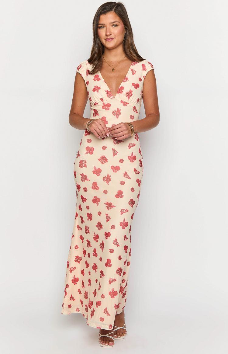 Cali Red Floral Maxi Dress Product Image