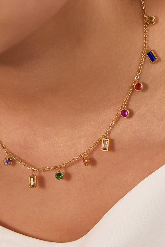 Dainty Colorful Charm Necklace Product Image