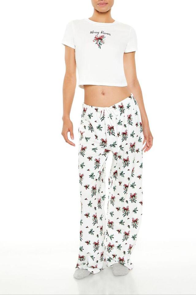 Mistletoe Tee & Pants Pajama Set | Forever 21 Product Image