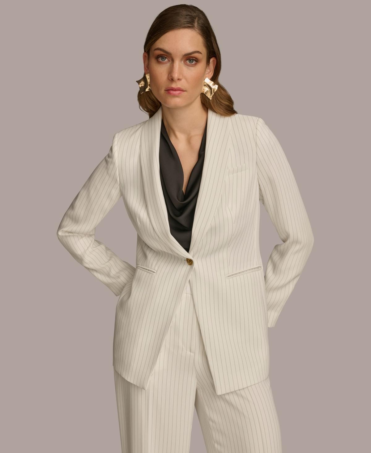 Women's One Button Pinstripe Blazer Product Image