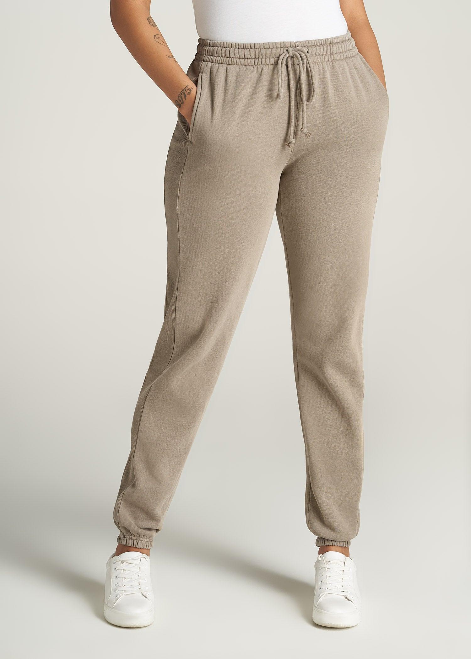 Wearever Fleece Regular Fit Women's Tall Sweatpants in Khaki Product Image