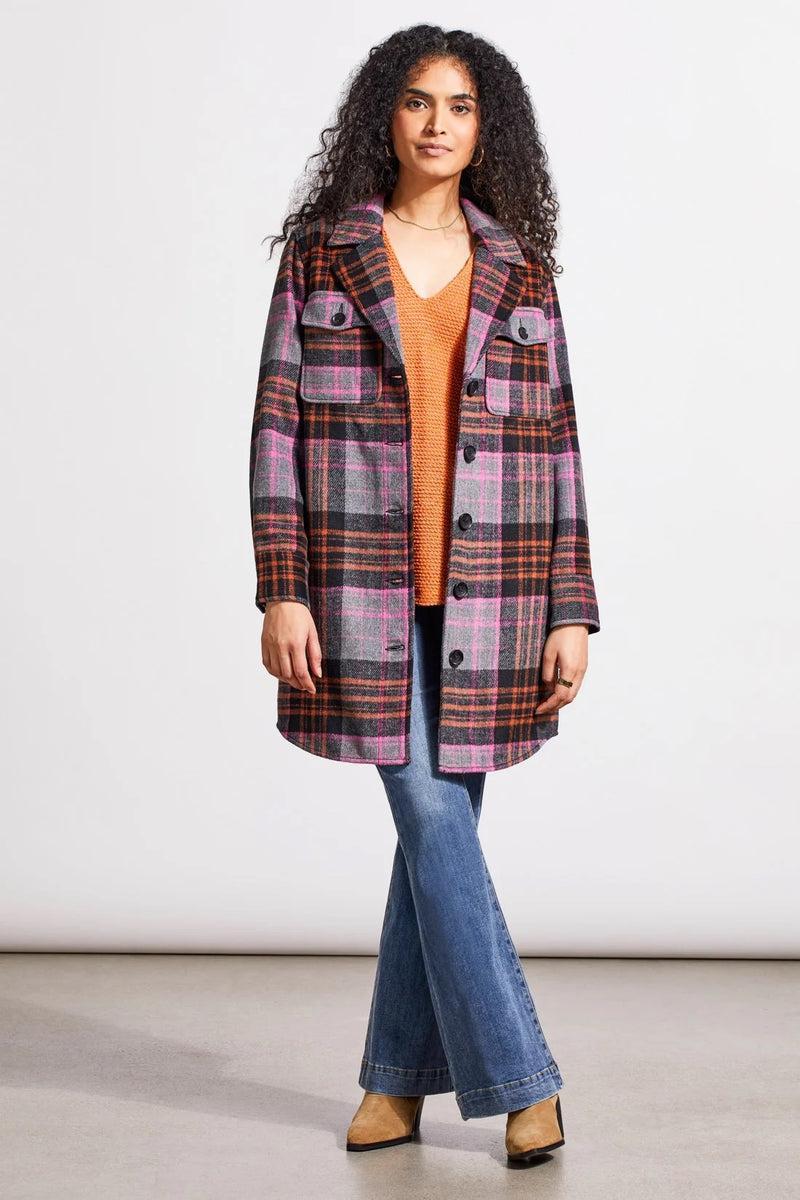 Long Plaid Shacket Product Image