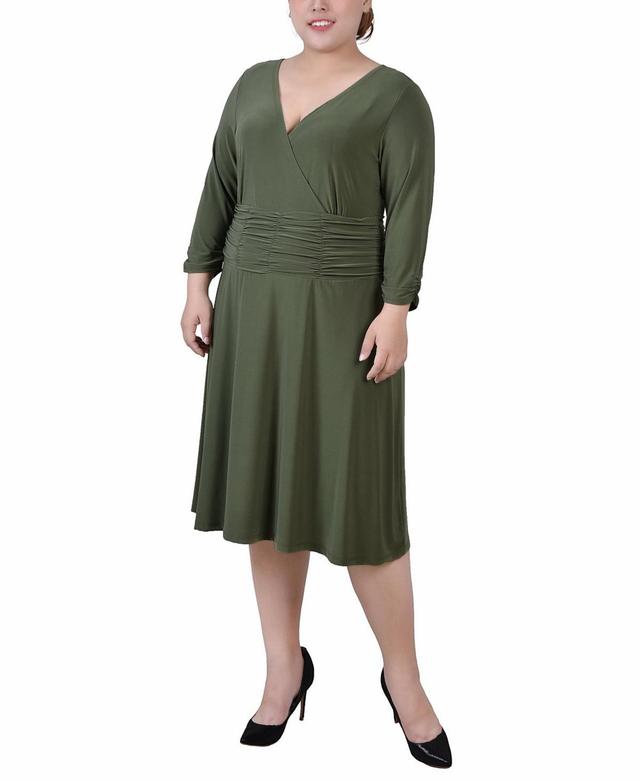 Ny Collection Plus Size Ruched A-Line Dress Product Image