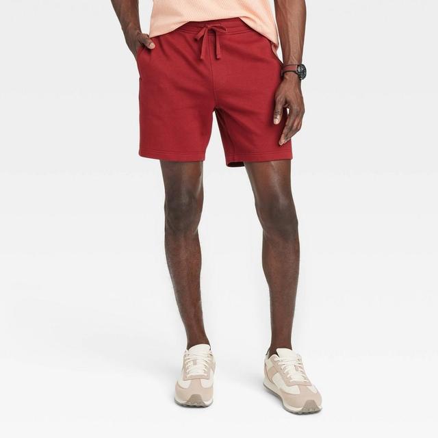 Mens 7 Elevated Knit Pull-On Shorts - Goodfellow & Co Red XXL Product Image