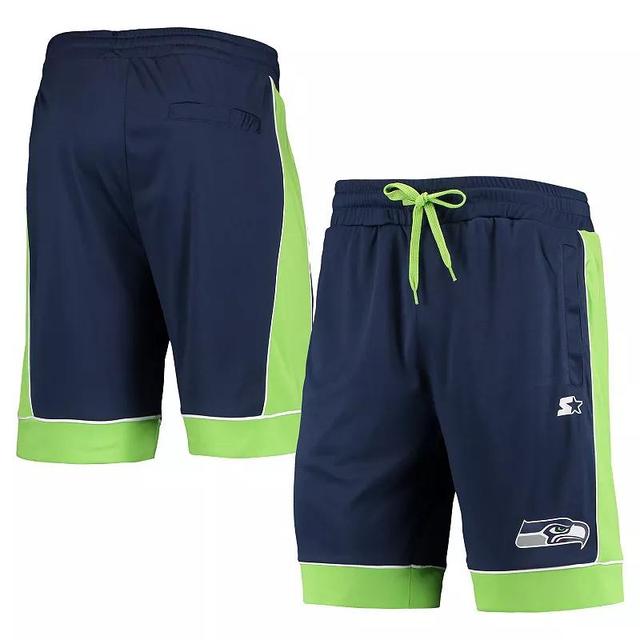 Mens Starter College /Neon Green Seattle Seahawks Fan Favorite Fashion Shorts Blue Product Image