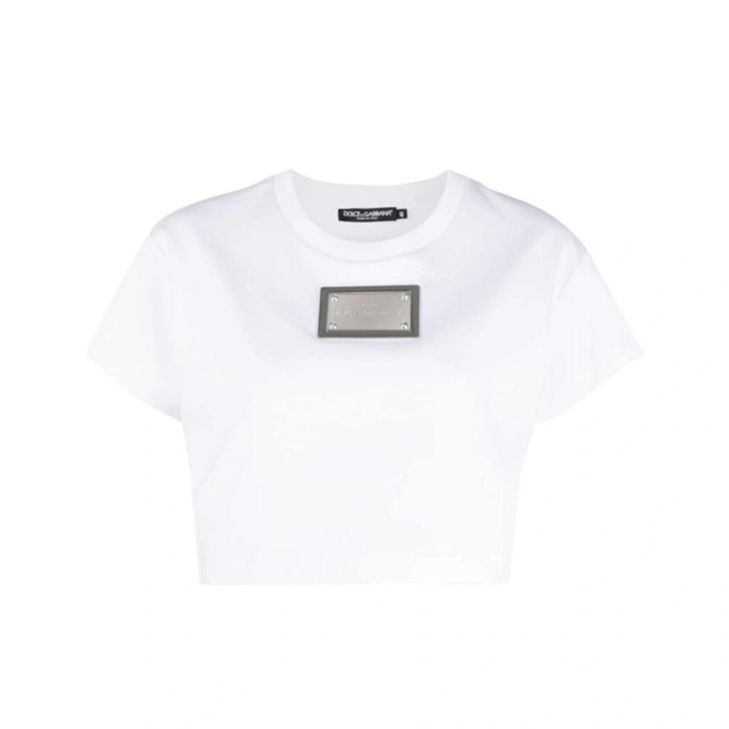 Cropped T-shirt Kim Patch In White Product Image