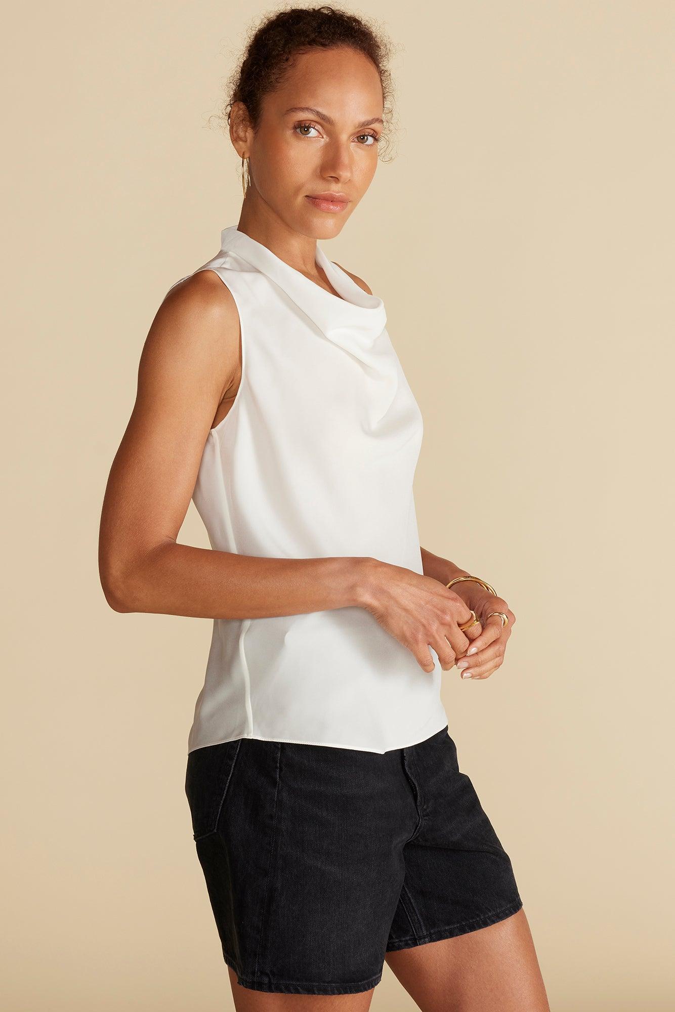 Ann Draped Tank - Ivory Product Image