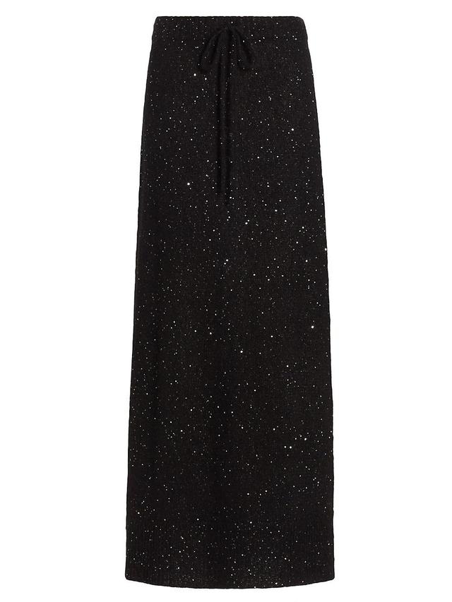 Womens Sequinned Knit Maxi Skirt Product Image