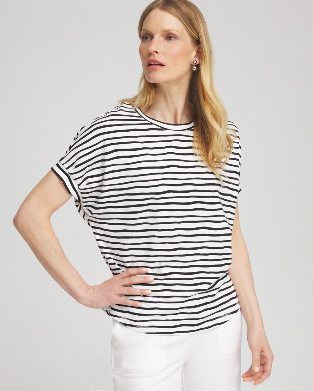 Women's Short Sleeve Stripe Tee Product Image