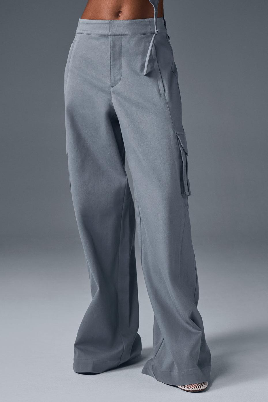 Show Off Cargo Wide Leg Trouser (Long) - Steel Grey Female product image