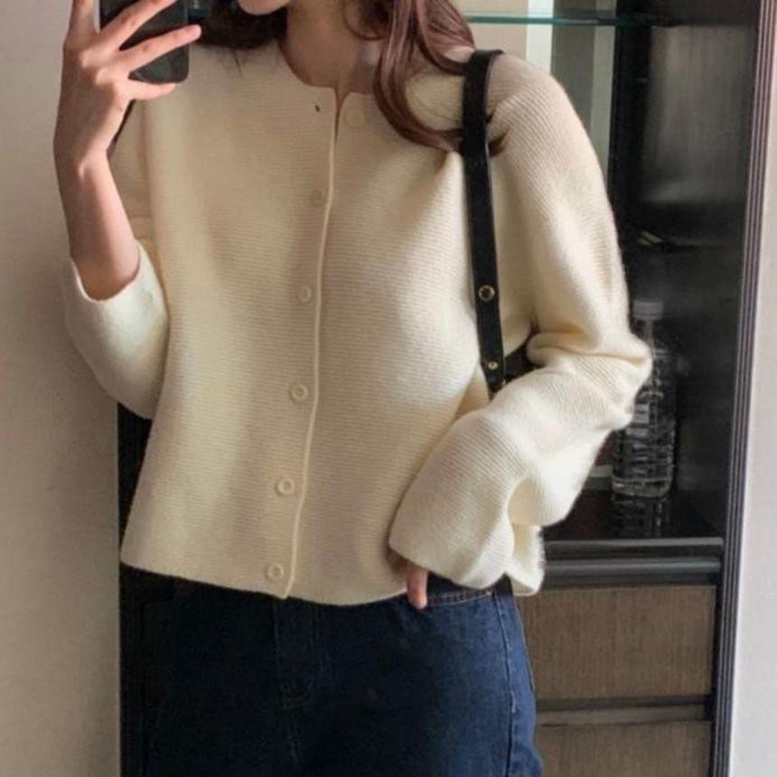 Crew-Neck Loose Cardigan Product Image