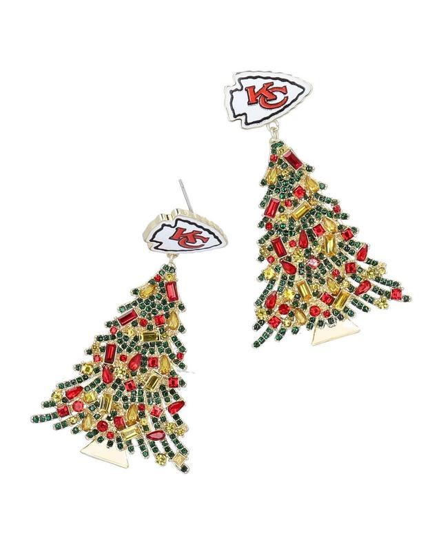 Womens Baublebar Kansas City Chiefs Christmas Tree Dangling Earrings Product Image