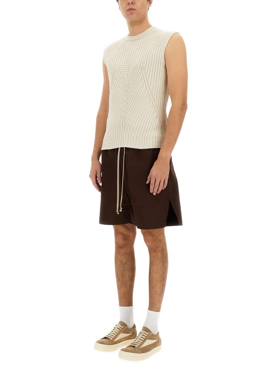 RICK OWENS Knitted Vest In Beige Product Image