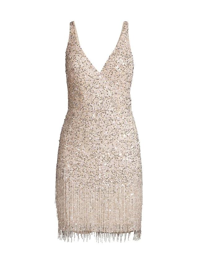 Womens Beaded Mini Sheath Dress Product Image