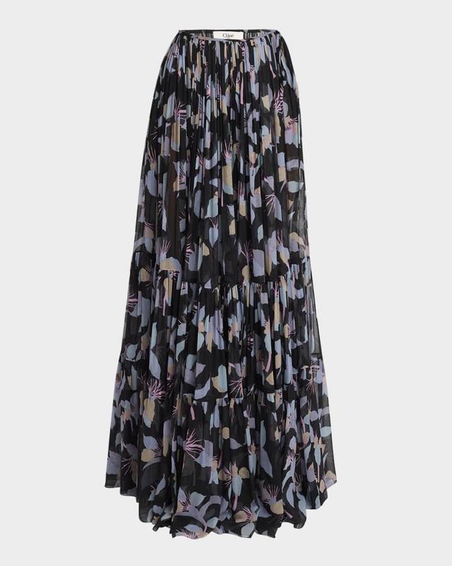 Floral Tiered Maxi Wrap Skirt Product Image