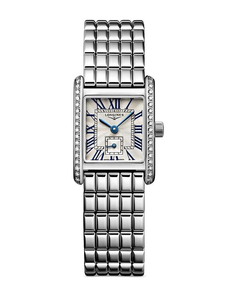 Longines Womens Swiss Mini DolceVita Diamond (1/2 ct. t.w.) Stainless Steel Bracelet Watch 22x29mm - Stainless Steel Product Image