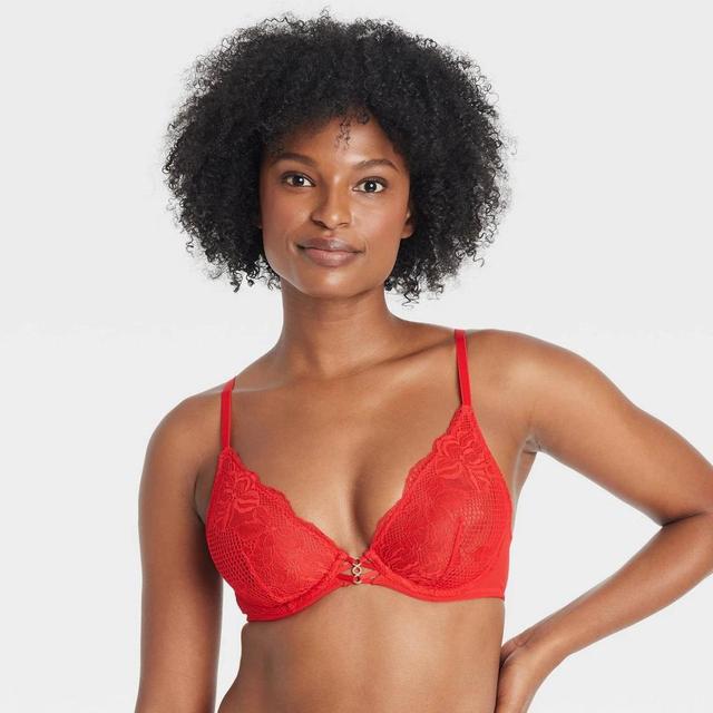 Womens Fishnet Lace Unlined Bra - Auden Red 32A Product Image