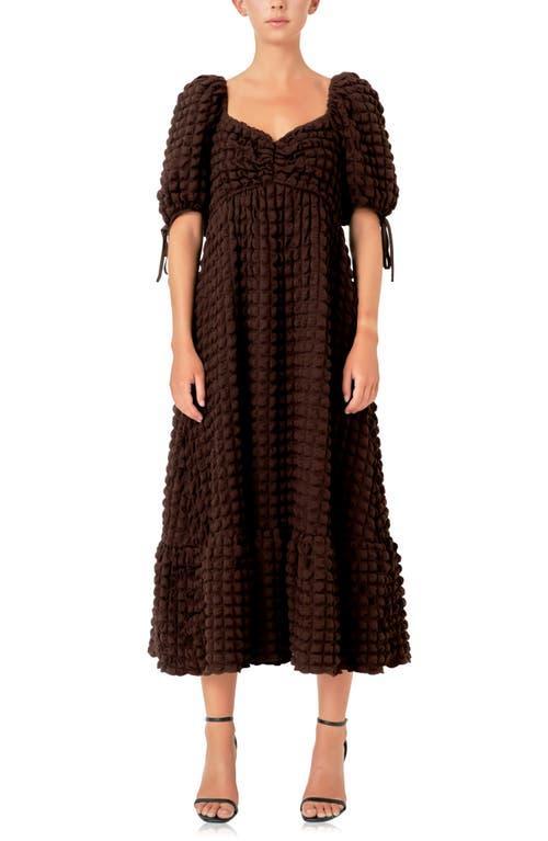 Endless Rose Texture Puff Sleeve Maxi Dress Product Image