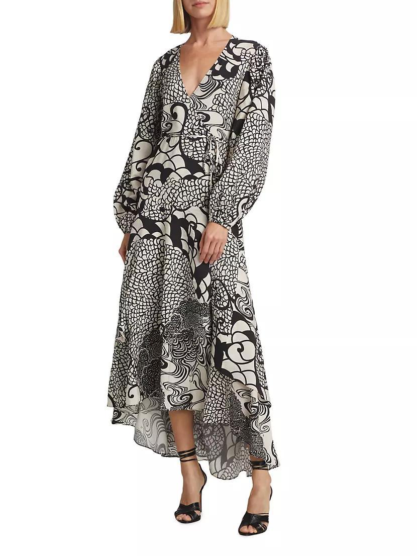 Zarela Printed Wrap Dress Product Image