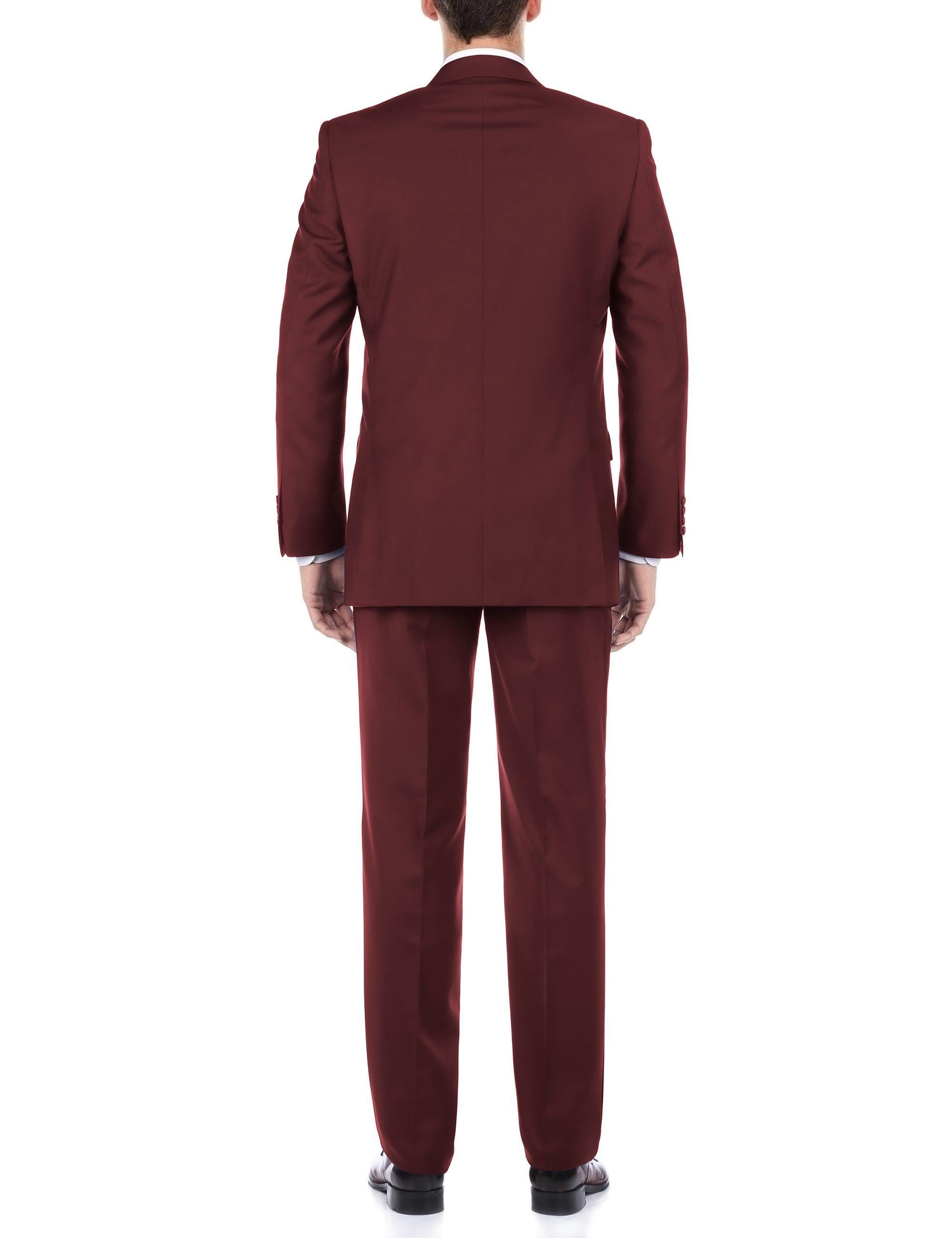 Vanderbilt Collection - Classic 2 Piece Suit 2 Buttons Regular Fit In Burgundy Product Image