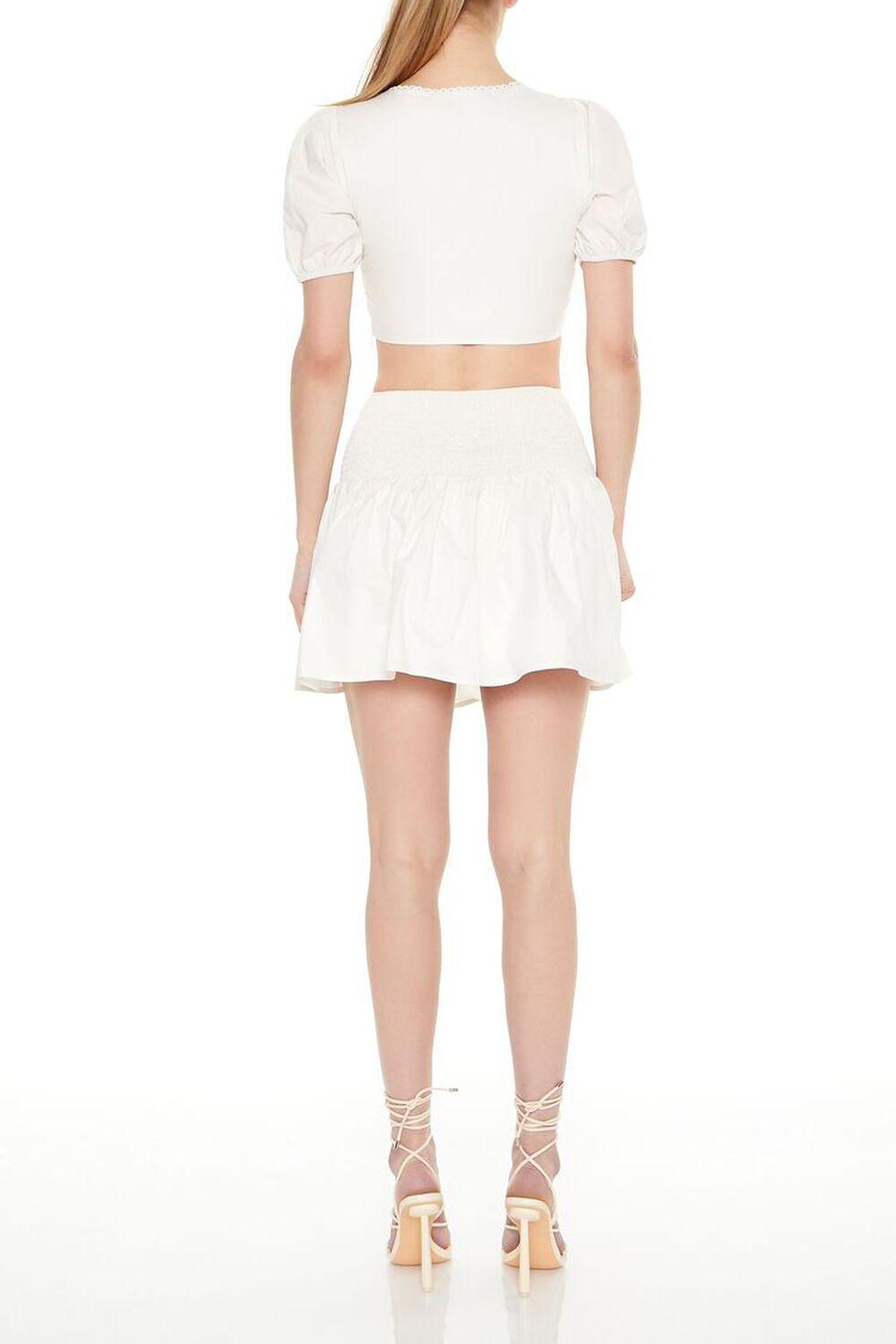 Puff-Sleeve Crop Top & Skirt Set | Forever 21 Product Image