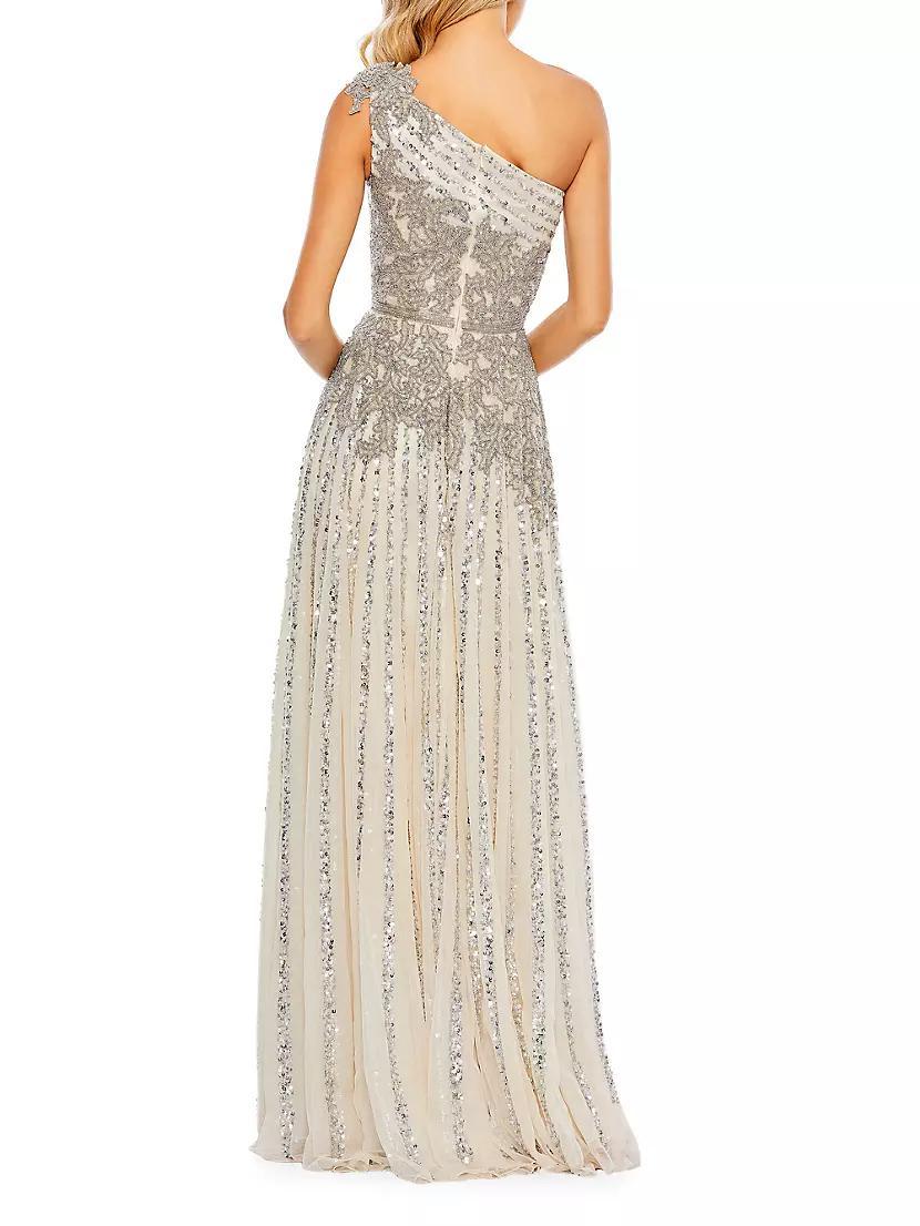 Beaded One-Shoulder A-Line Gown Product Image