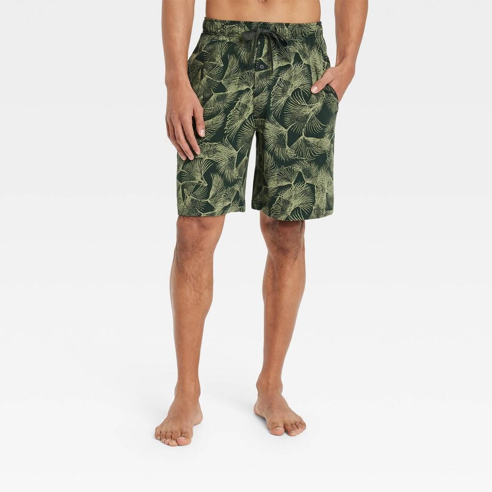 Mens 9 Tropical Knit Pajama Shorts - Goodfellow & Co Forest L Product Image