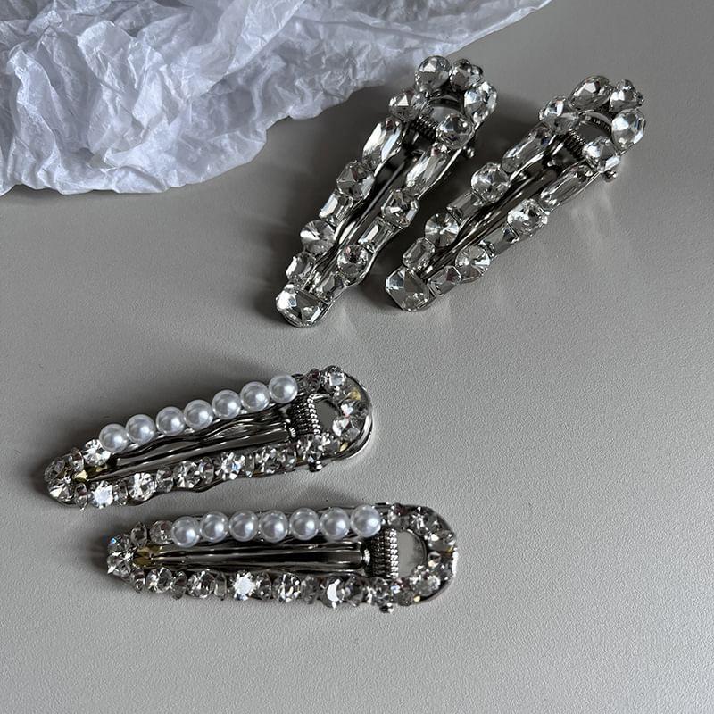 Rhinestone / Faux Pearl Alloy Hair Clip Product Image