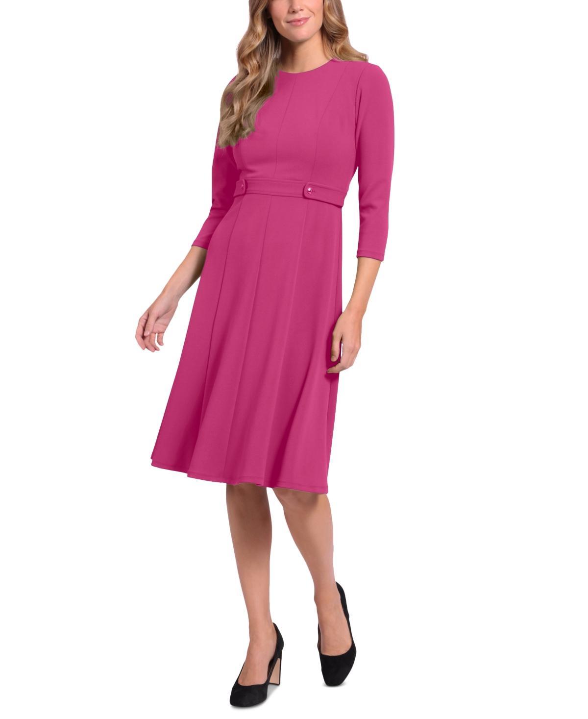 London Times Womens Tab-Waist Fit & Flare Dress Product Image