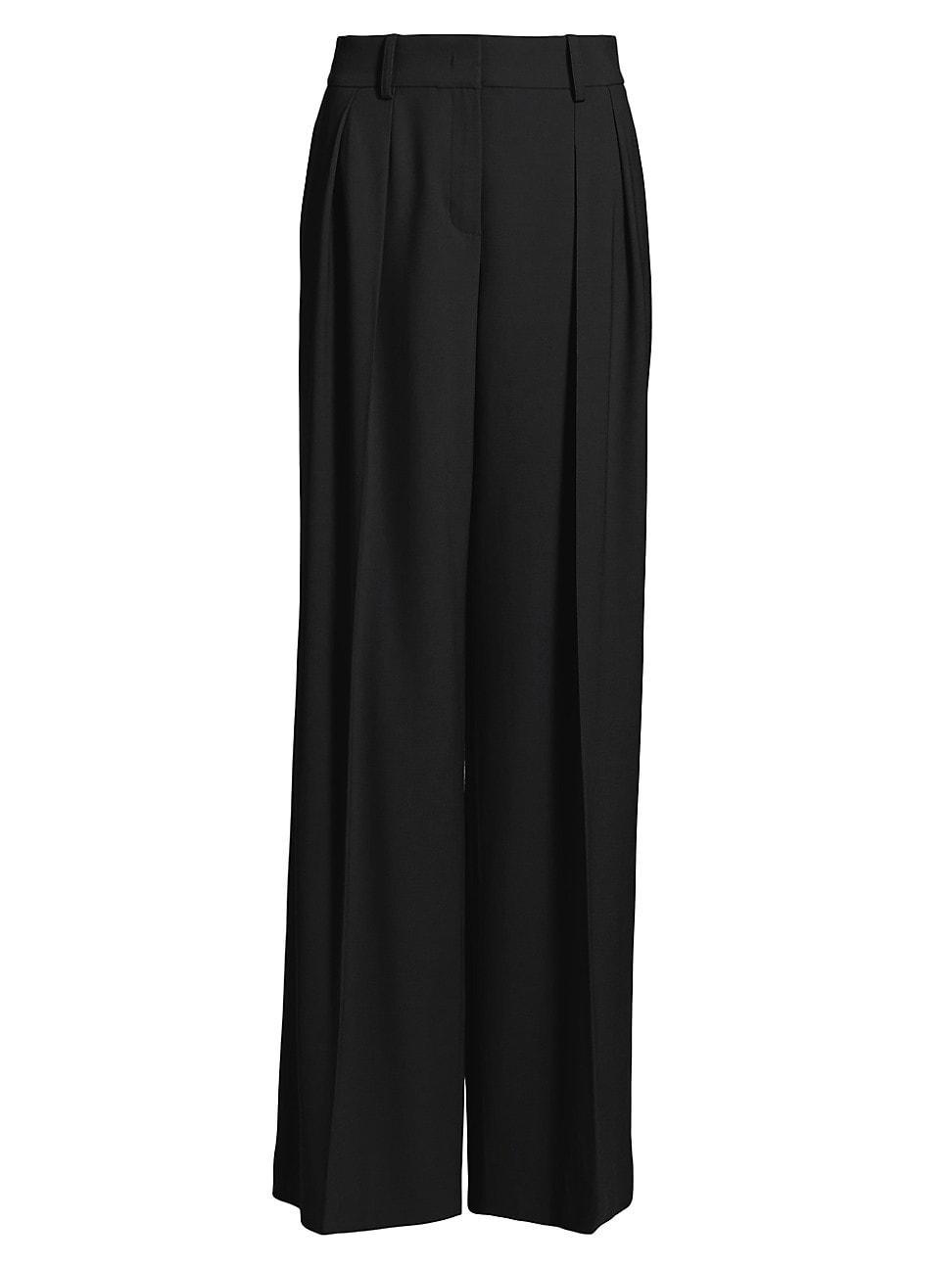 Womens Pleated Wool Slouch Trousers Product Image