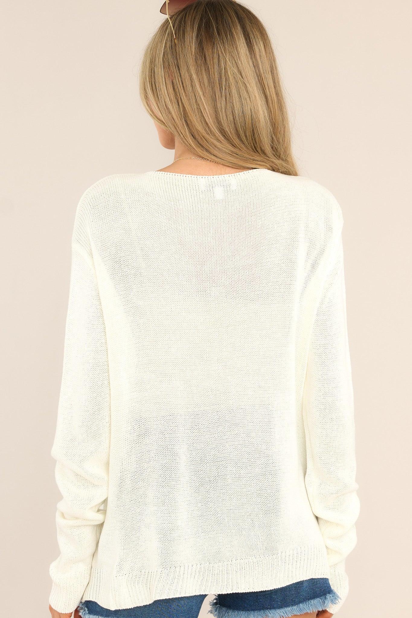 Sunny Days Club Ivory Knit Top Product Image