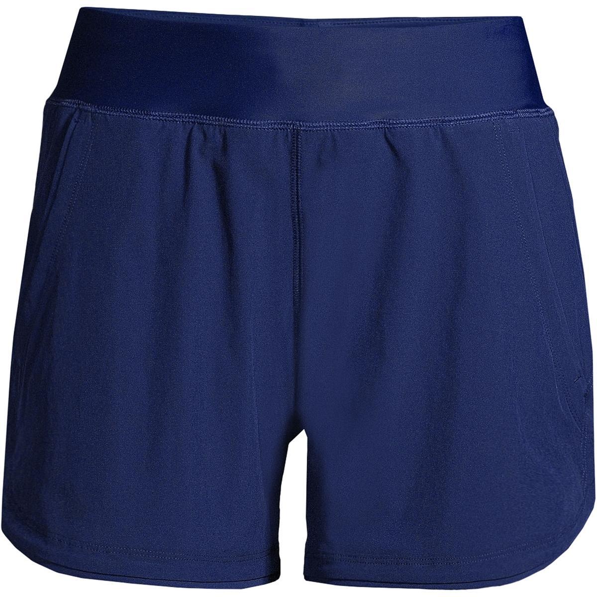 Womens Lands End Curvy Fit 5 Quick Dry Swim Shorts Deep Blue Product Image