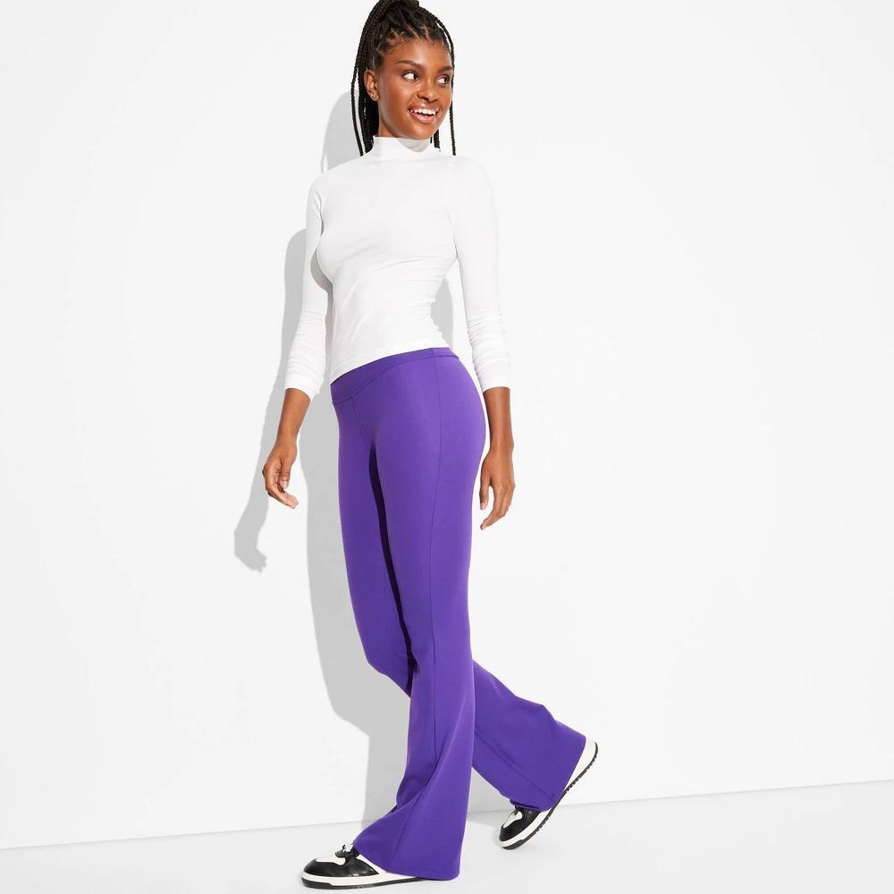 Womens Game Day High-Waisted ButterBliss Flare Leggings - Wild Fable Purple XS Product Image