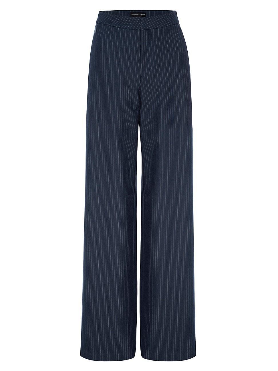 Womens Ponte Wide Leg Pants | Ink Stripe, Size 0 | Good American by Khlo Kardashian Product Image