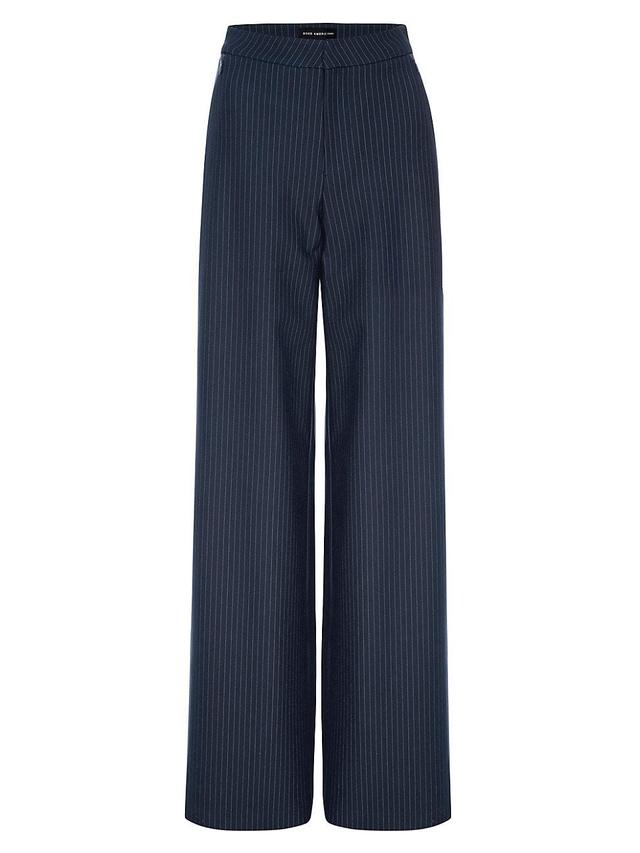 Womens Ponte Wide Leg Pants | Ink Stripe, Size 0 | Good American by Khlo Kardashian Product Image