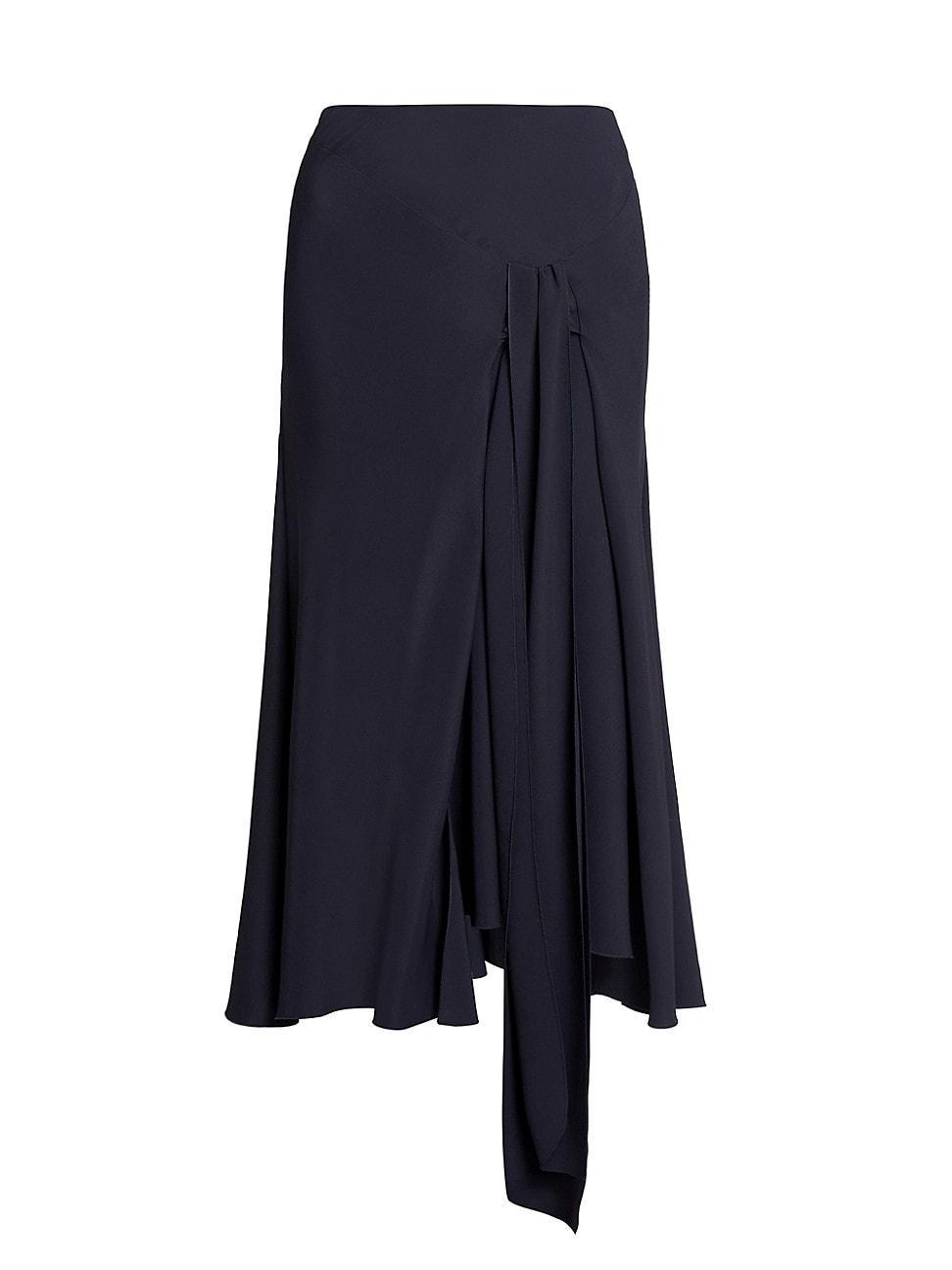 Womens Draped Asymmetric Midi-Skirt product image