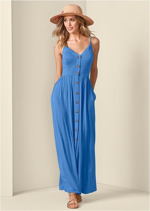 Button-Front Maxi Dress Product Image