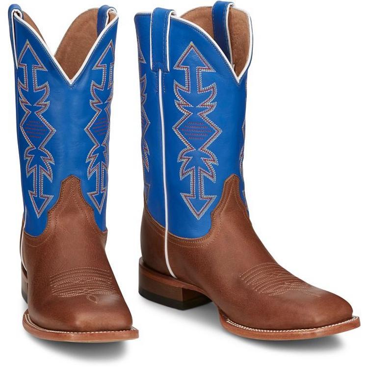 SALE Justin® Men's Brown/Blue Dayne 11" Square Toe Boots Product Image