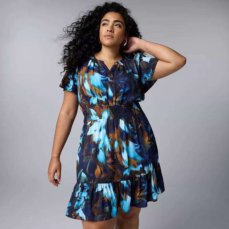 Plus Size Simply Vera Vera Wang A-Line Mini Dress, Womens Product Image