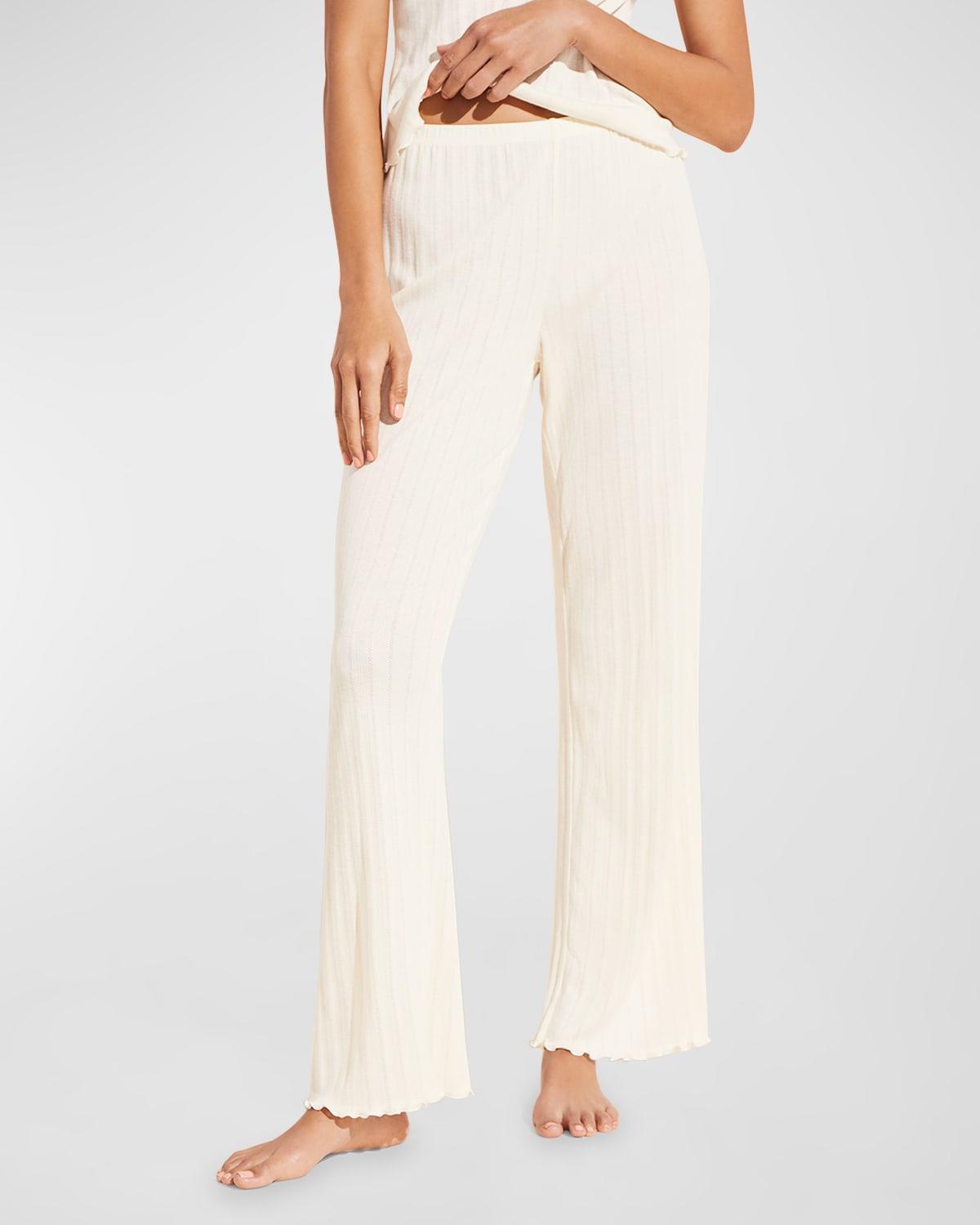 Womens Pointelle Rib-Knit Pants Product Image