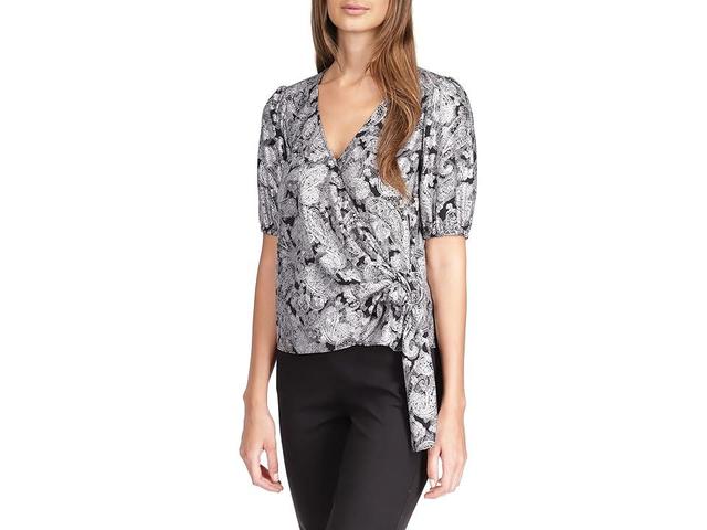 MICHAEL Michael Kors Foil Paisley Wrap Top Women's Clothing Product Image