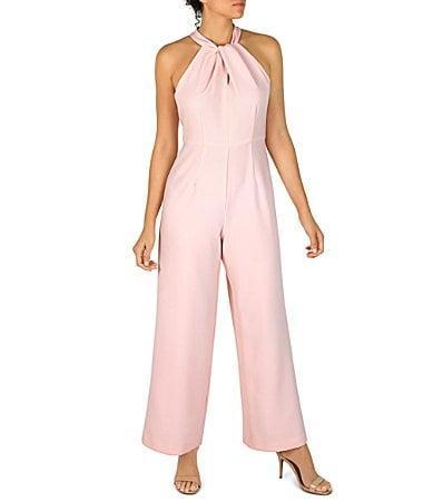 Julia Jordan Halter Twist Neck Sleeveless Pocketed Jumpsuit Product Image