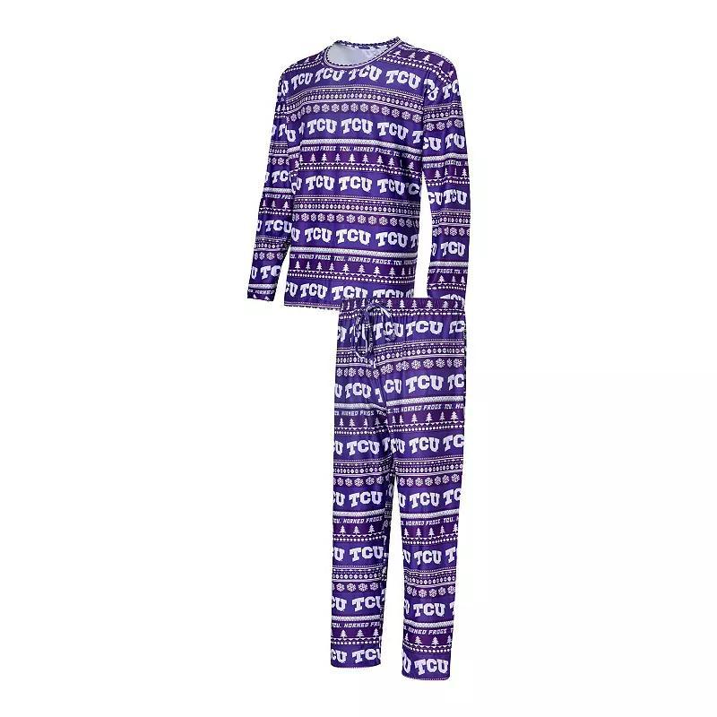 Mens Concepts Sport TCU Horned Frogs Swivel Long Sleeve T-Shirt & Pants Sleep Set Product Image