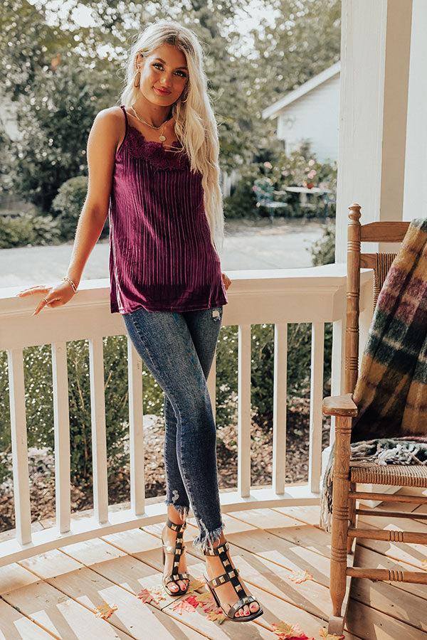 Finding Romance Velvet Tank In Purple Product Image