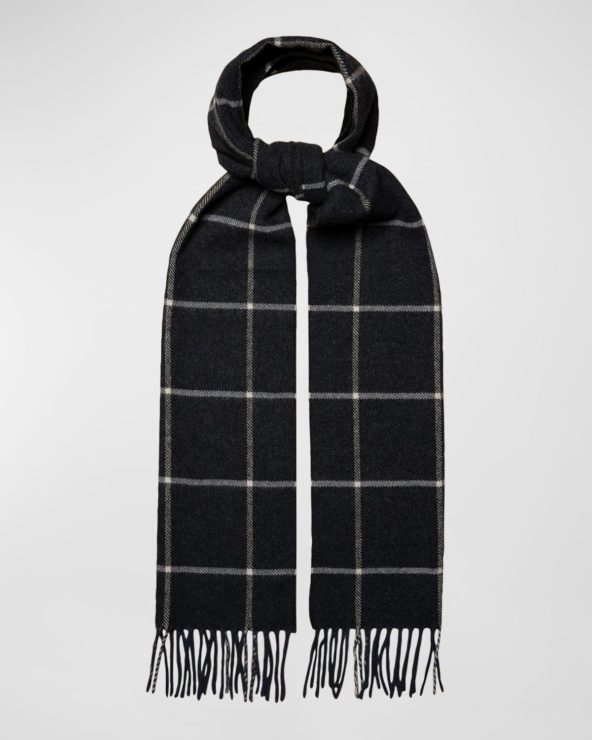 Mens Check Wool Scarf Product Image